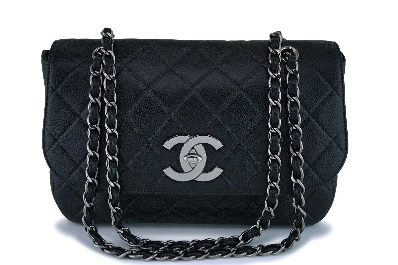 *rare* Chanel Vintage Black Caviar Jumbo Flap Bag RHW