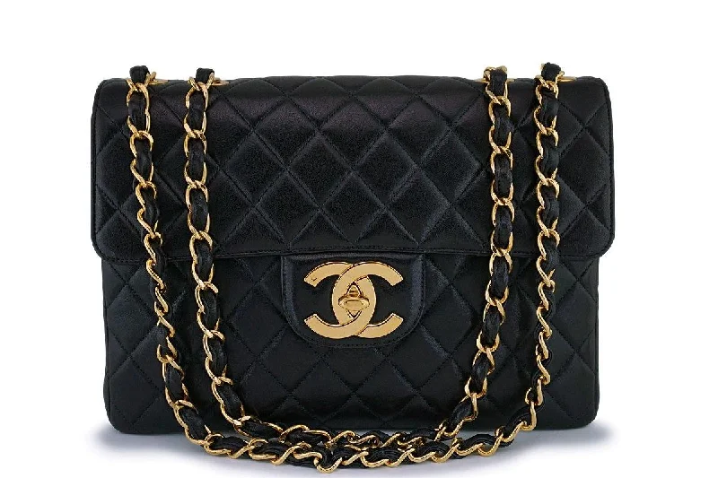 *rare* Chanel Vintage Black Jumbo Classic Flap Bag 24k GHW