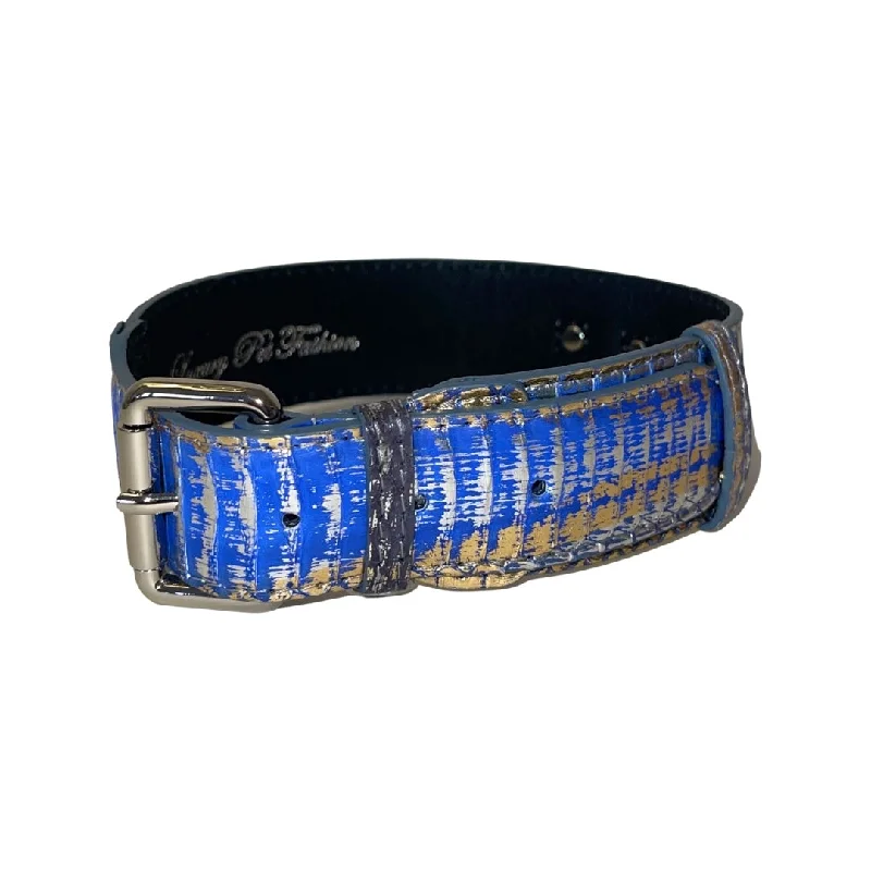 Fashionista Sale Stunning Multi-Color Blue/Silver/Gold Snake, Classic Collar With Silver Hardware Designer Bags At Low Prices