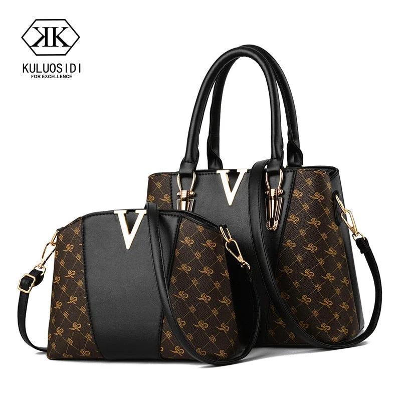 Feminine Style Promotions Set 2 Pcs Leather Handbag Women - Bag Ladies Hand Bags for Women 2020. Statement Bags, Shop Today