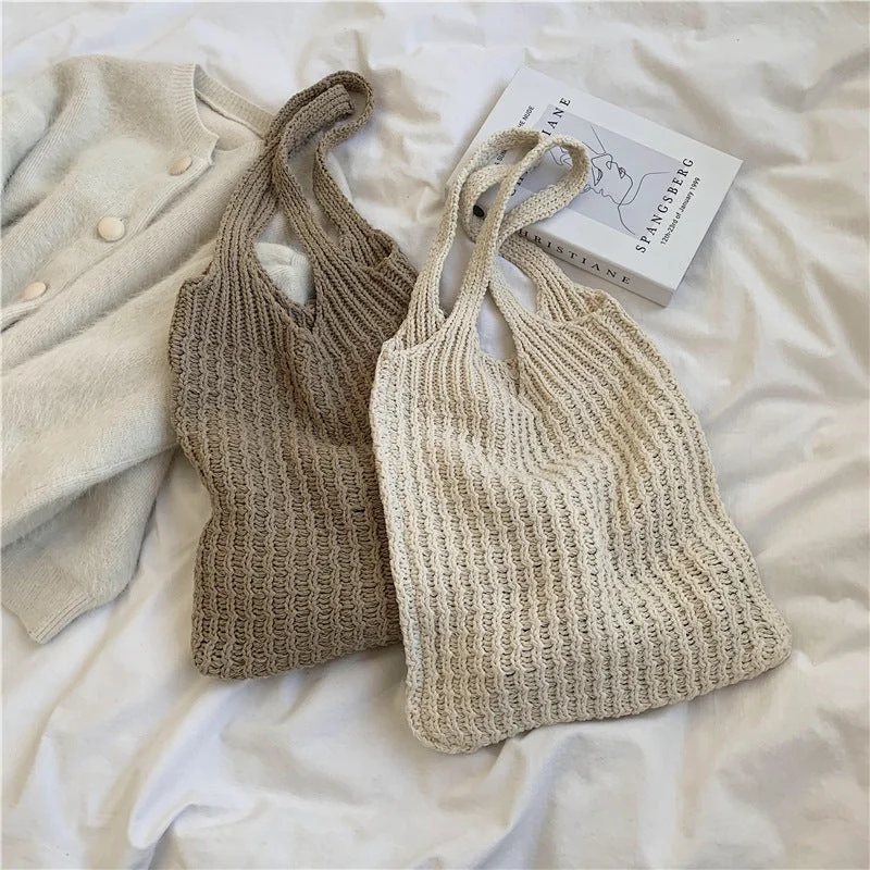 Woven Bucket Shopping Bag