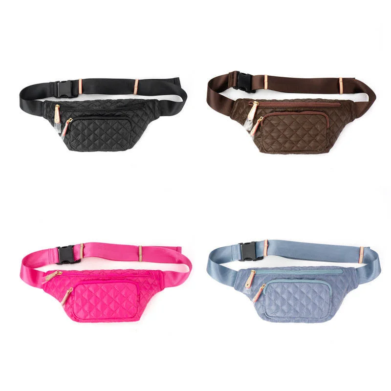 Quilted Nylon Fanny Puffer/ Sling - Assorted Colors.