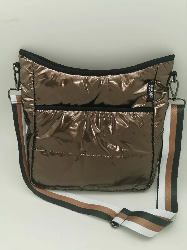 Shiny Puffer Crossbody - Bronze