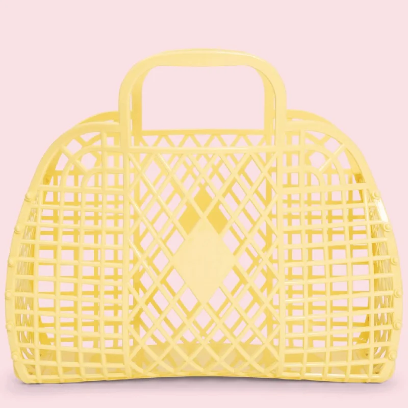 Sunjellies Retro Basket Yellow- Large