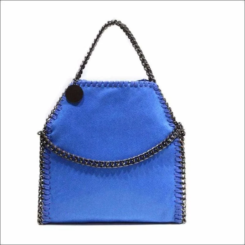 Womens Faux Suede PU Leather Medium Chain Shoulder Bag